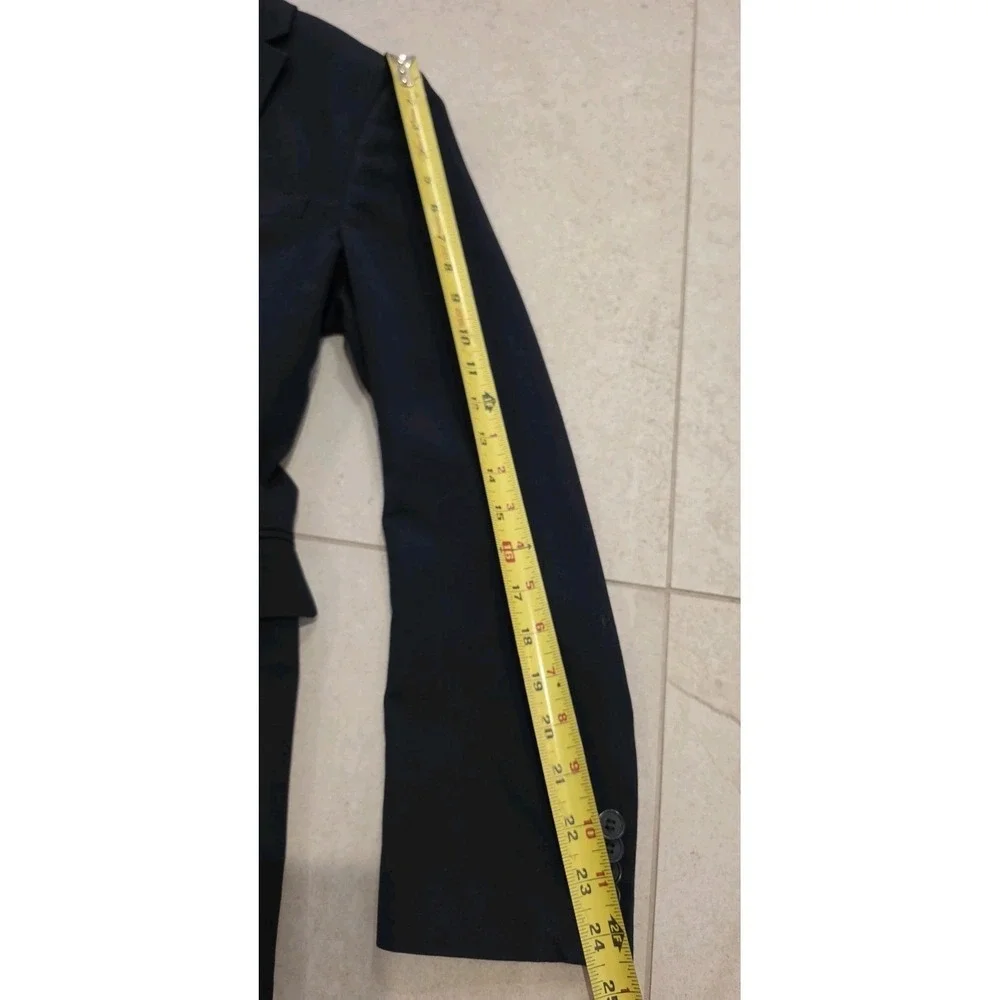 H&M Men Slim-Fit Navy Blue Single-Breasted Two-Button Blazer Jacket Preppy SZ M